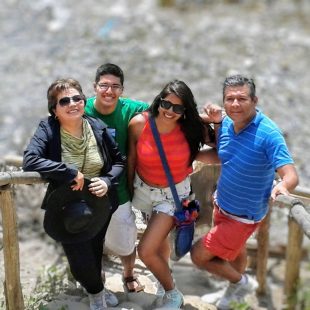 From left to right: Georgina, her son and daughter Fernando and Aimée, and Luis her husband.